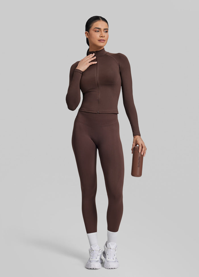 Ultrasculpt Longline Full Zipper Seamless Breathable Warm Jacket