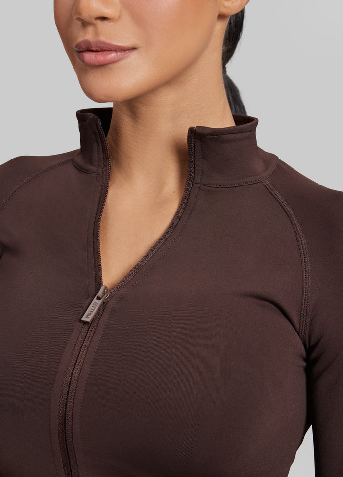 Ultrasculpt Longline Full Zipper Seamless Breathable Warm Jacket