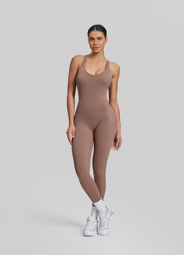 Combinaison ajustée, soutien-gorge intégré à bretelles croisées, anti-transpirante