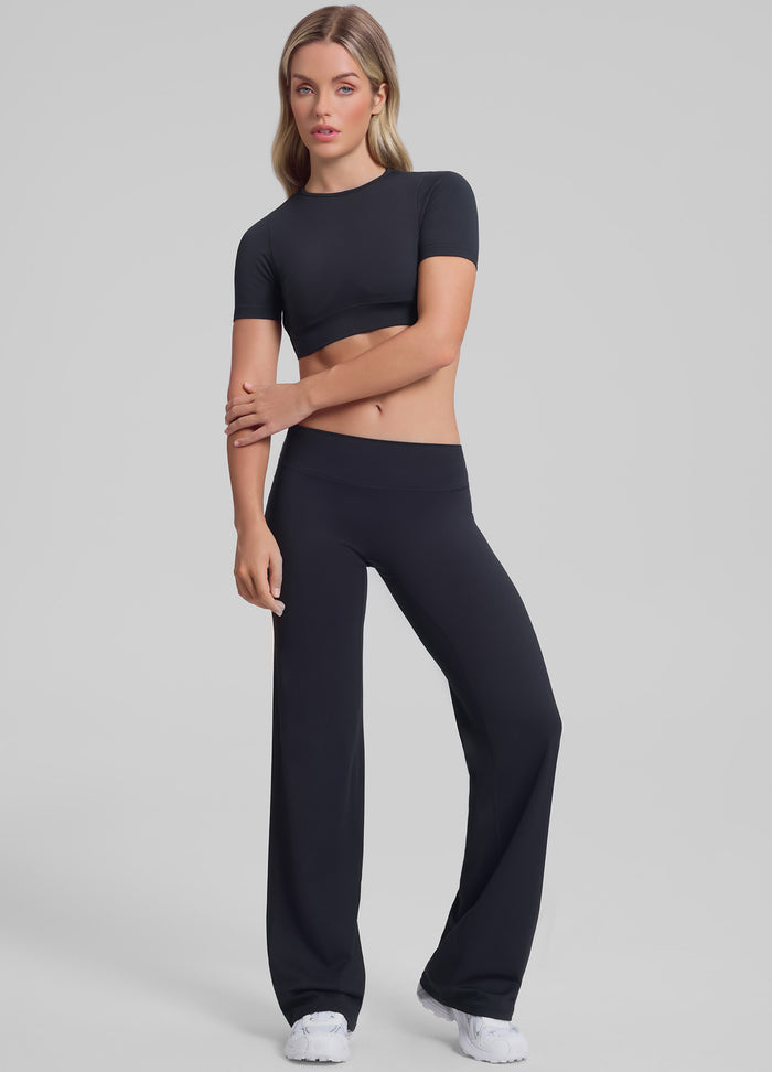 High-Rise Straight Leg Flowy Stretchy Soft Sweat-Wicking Bottoms