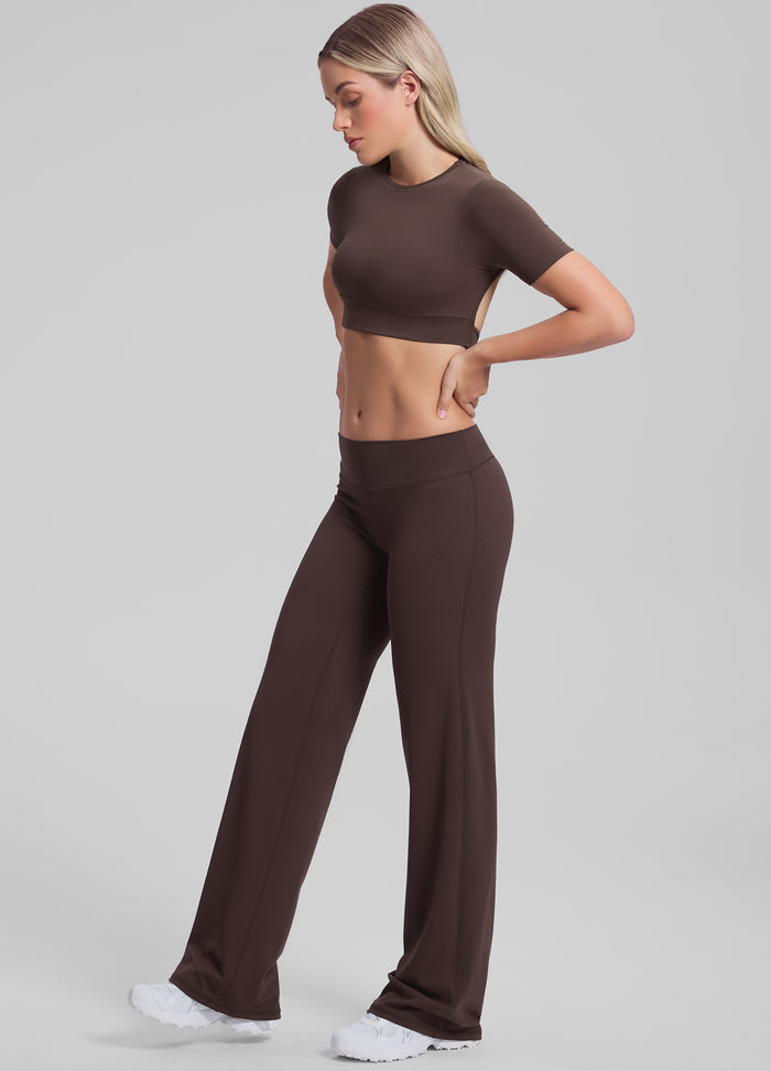 High-Rise Straight Leg Flowy Stretchy Soft Sweat-Wicking Bottoms