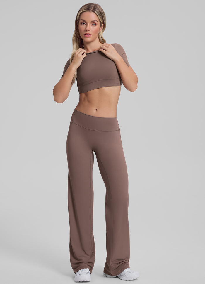 High-Rise Straight Leg Flowy Stretchy Soft Sweat-Wicking Bottoms