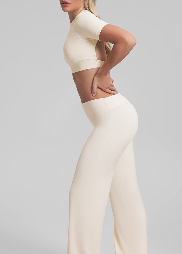 High-Rise Straight Leg Flowy Stretchy Soft Sweat-Wicking Bottoms