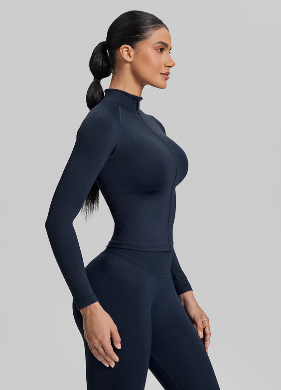 Ultrasculpt Longline Full Zipper Seamless Breathable Warm Jacket