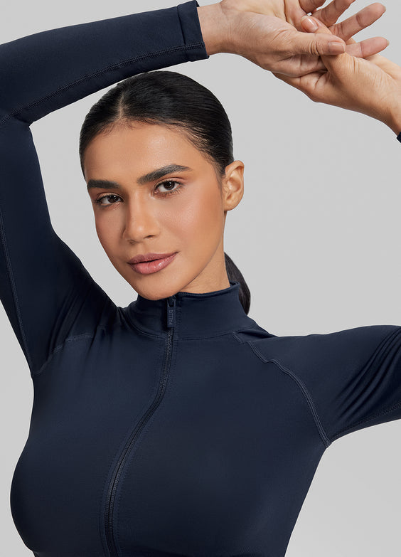 Ultrasculpt Longline Full Zipper Seamless Breathable Warm Jacket
