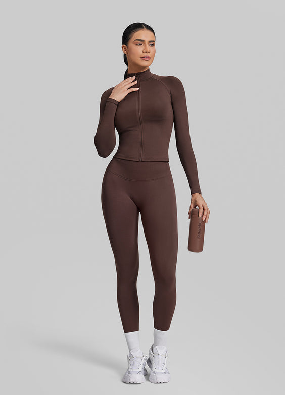 Ultrasculpt Longline Full Zipper Seamless Breathable Warm Jacket