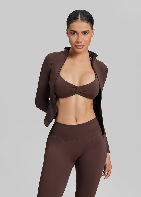 Ultrasculpt Longline Full Zipper Seamless Breathable Warm Jacket