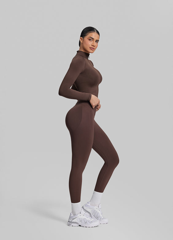 Ultrasculpt Longline Full Zipper Seamless Breathable Warm Jacket