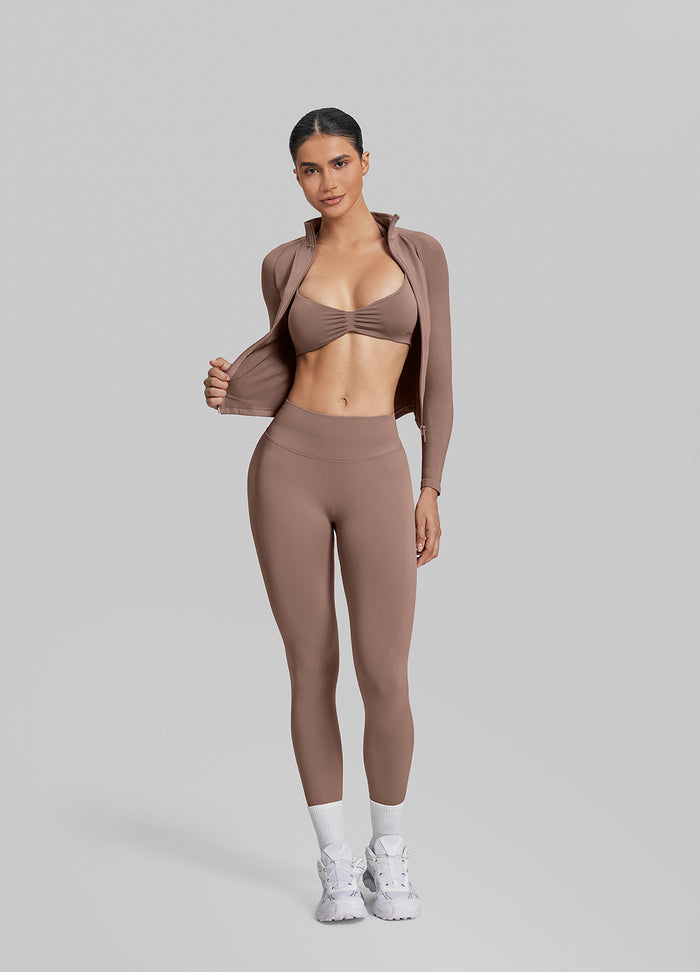 Ultrasculpt Longline Full Zipper Seamless Breathable Warm Jacket