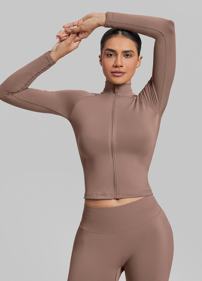 Ultrasculpt Longline Full Zipper Seamless Breathable Warm Jacket