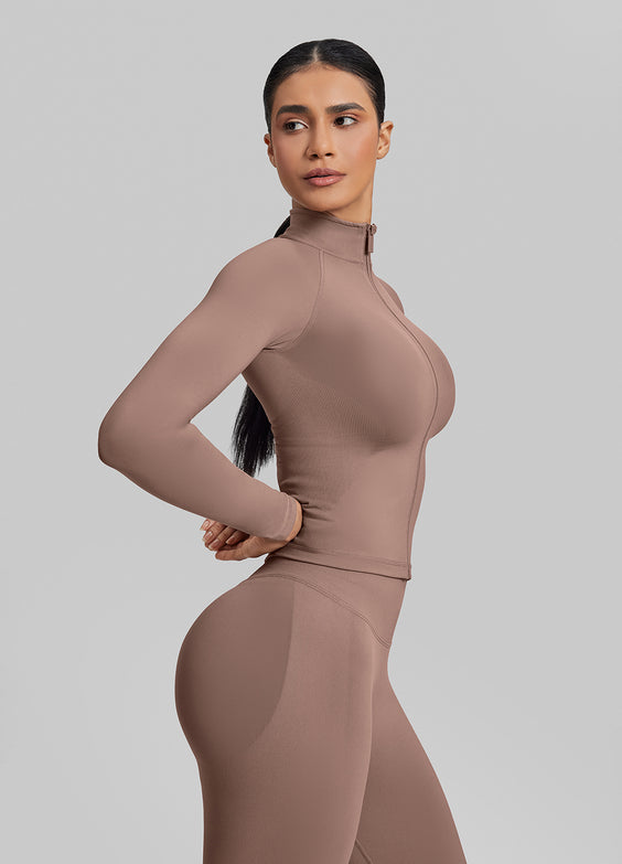 Ultrasculpt Longline Full Zipper Seamless Breathable Warm Jacket