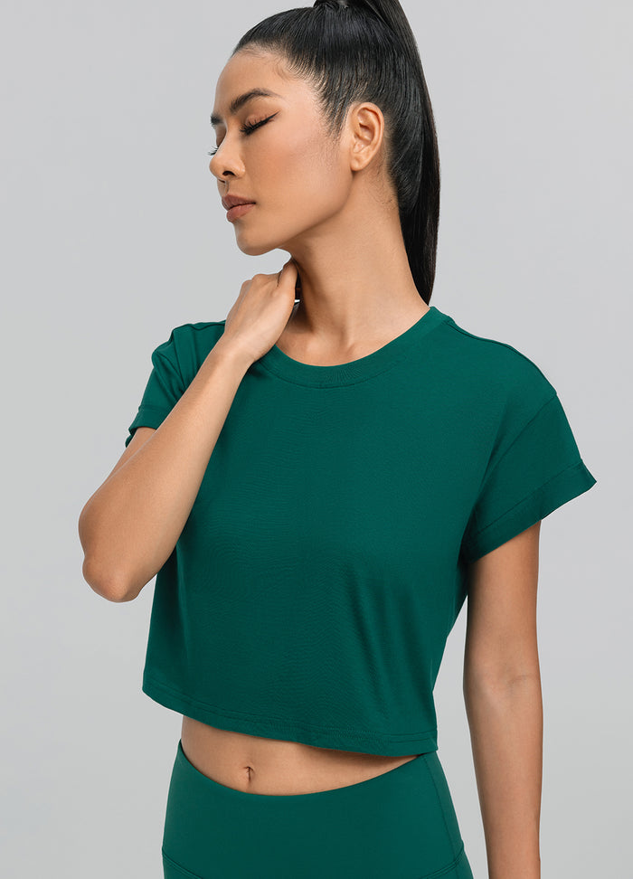 Camiseta Cropped de Algodão