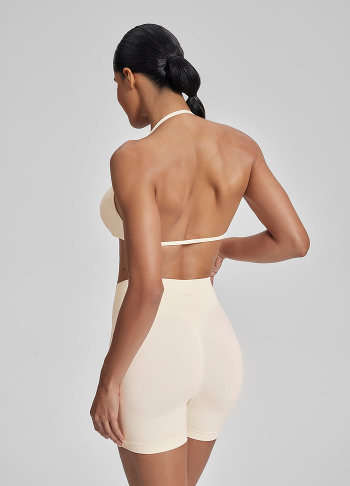 Ultrasculpt Halterneck Backless Strappy Functional Twill Knit Bra