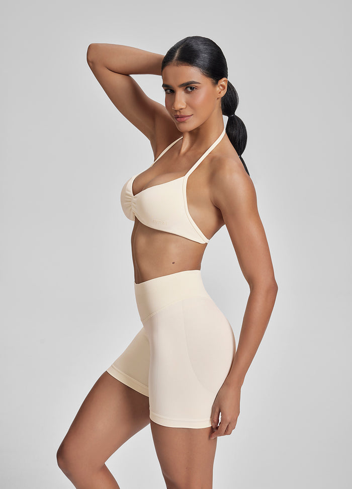 Ultrasculpt Halterneck Backless Strappy Functional Twill Knit Bra