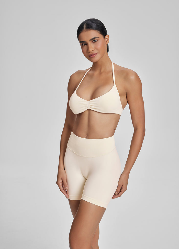 Ultrasculpt Halterneck Backless Strappy Functional Twill Knit Bra