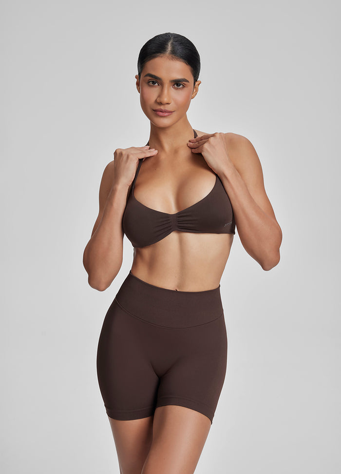 Ultrasculpt Halterneck Backless Strappy Functional Twill Knit Bra