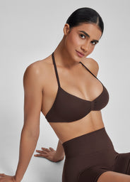 Ultrasculpt Halterneck Backless Strappy Functional Twill Knit Bra