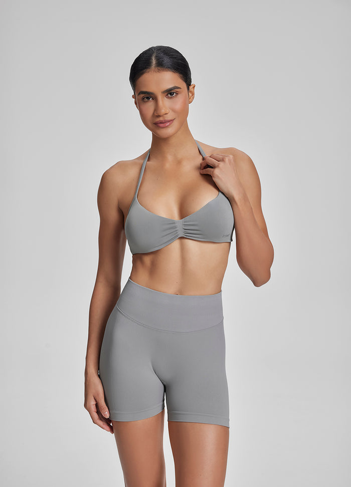 Ultrasculpt Halterneck Backless Strappy Functional Twill Knit Bra