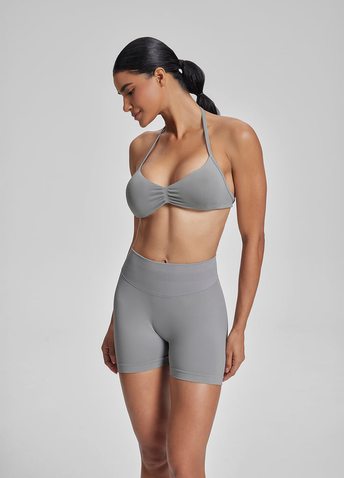 Ultrasculpt Halterneck Backless Strappy Functional Twill Knit Bra
