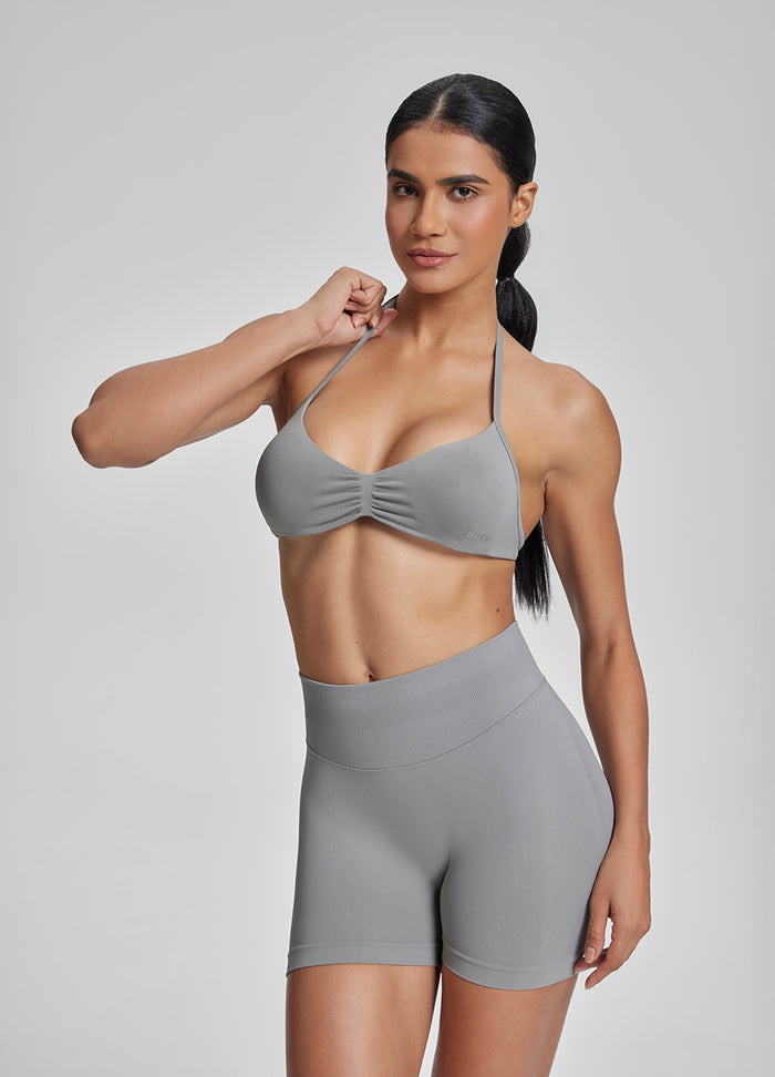 Ultrasculpt Halterneck Backless Strappy Functional Twill Knit Bra