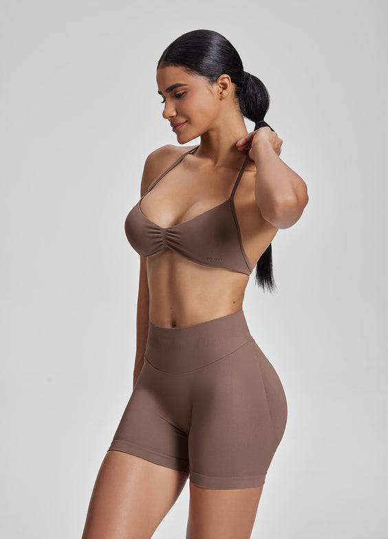 Ultrasculpt Halterneck Backless Strappy Functional Twill Knit Bra