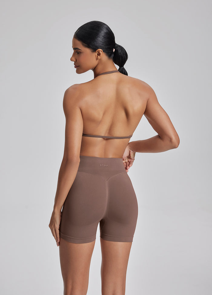 Ultrasculpt Halterneck Backless Strappy Functional Twill Knit Bra