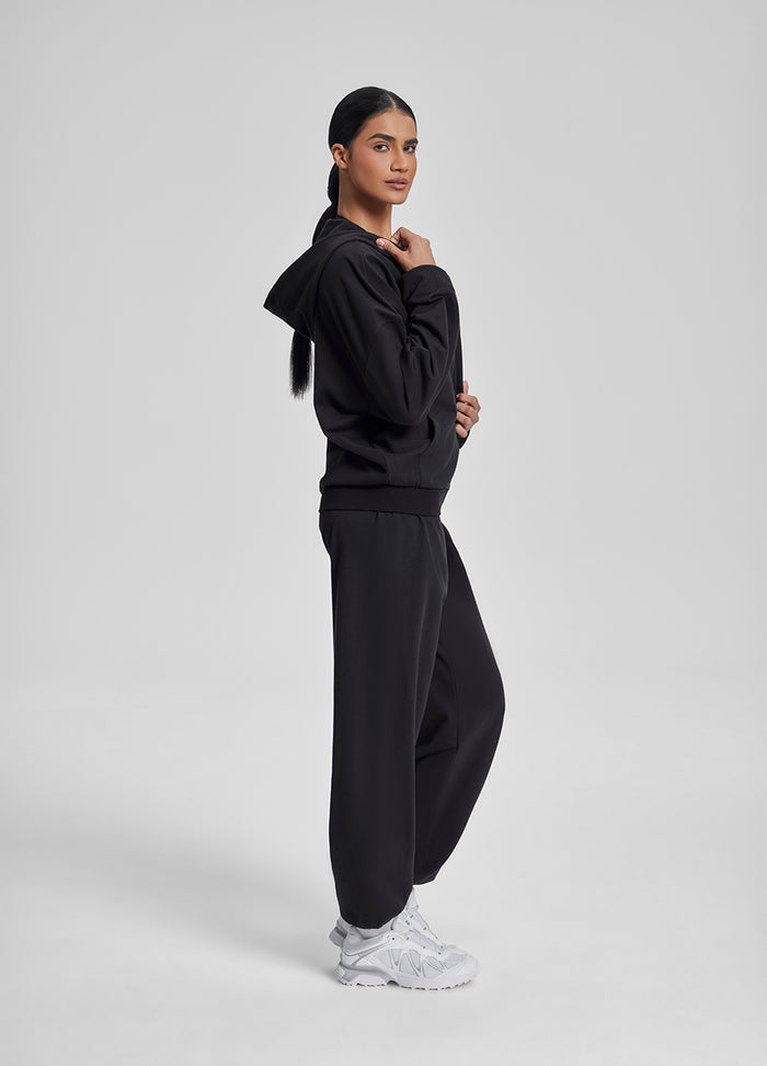 Relaxed Oversized Full Zipper Kangaroo Pockets Soft Hoodie