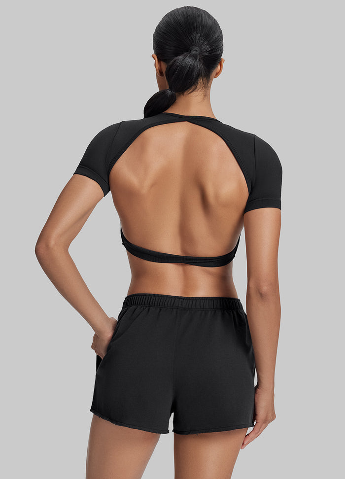 Mid-Rise Comfy Mid-Thigh Stretchy Waist French Terry Jersey Shorts