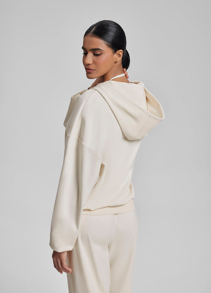 Relaxed Oversized Full Zipper Kangaroo Pockets Soft Hoodie