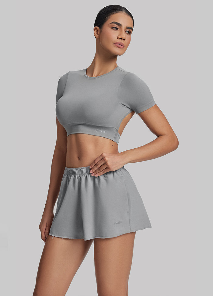 Mid-Rise Comfy Mid-Thigh Stretchy Waist French Terry Jersey Shorts