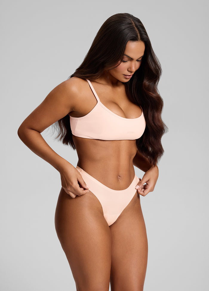 Lot de 2 tangas taille mi-haute sans coutures