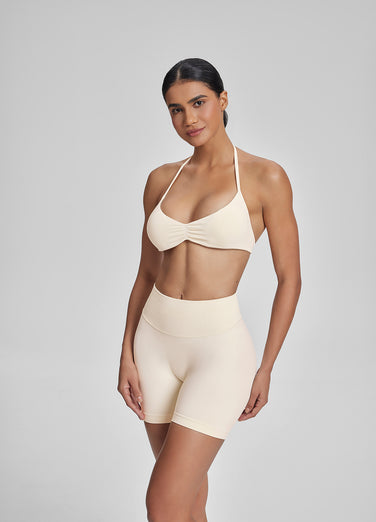 Ultrasculpt Halterneck Backless Strappy Functional Twill Knit Bra
