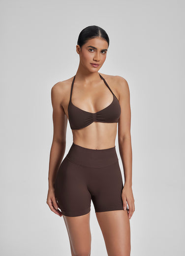 Ultrasculpt Halterneck Backless Strappy Functional Twill Knit Bra