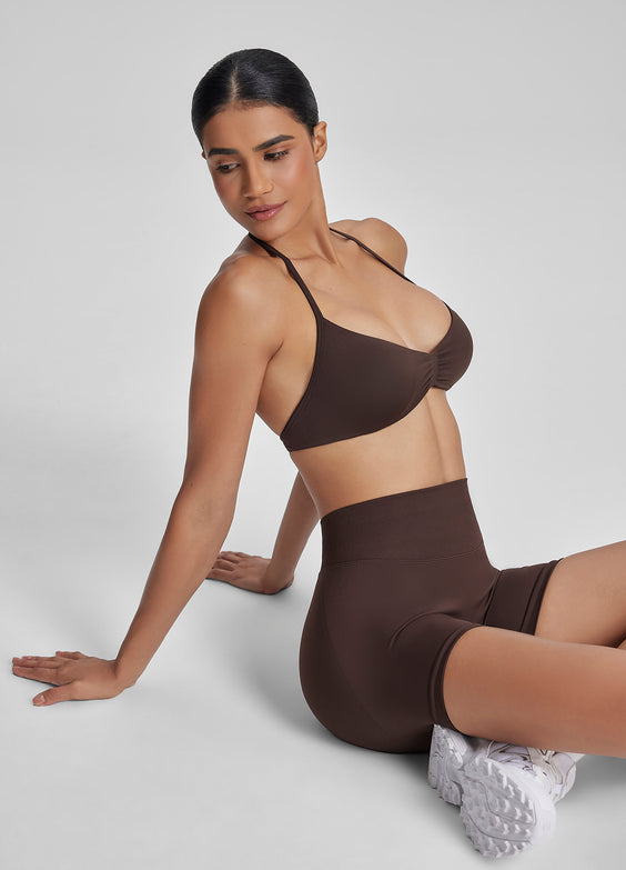 Ultrasculpt Reggiseno Funzionale in Maglia Twill con Spalline Sottili e Schiena Scoperta