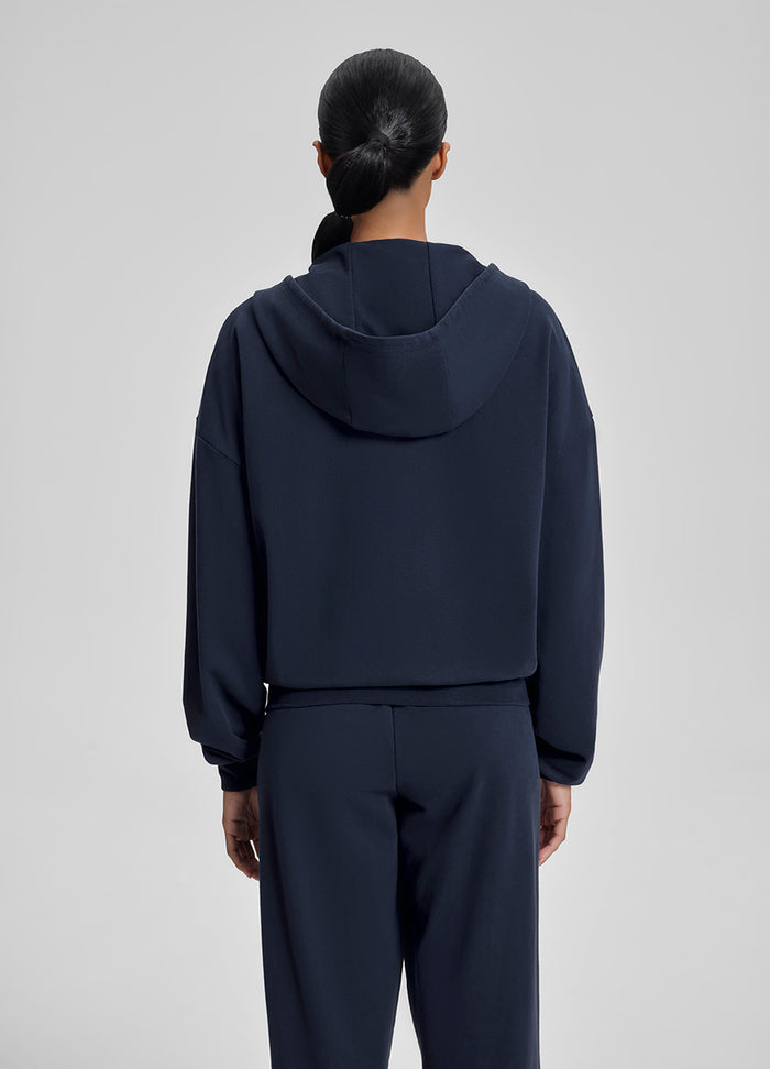 Sweat à capuche oversize avec zip intégral et poches kangourou