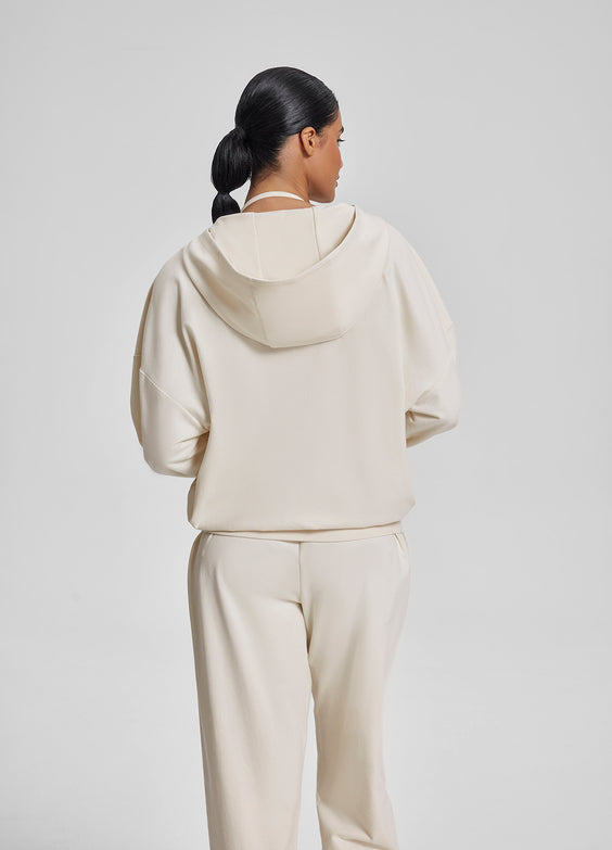 Sweat à capuche oversize avec zip intégral et poches kangourou