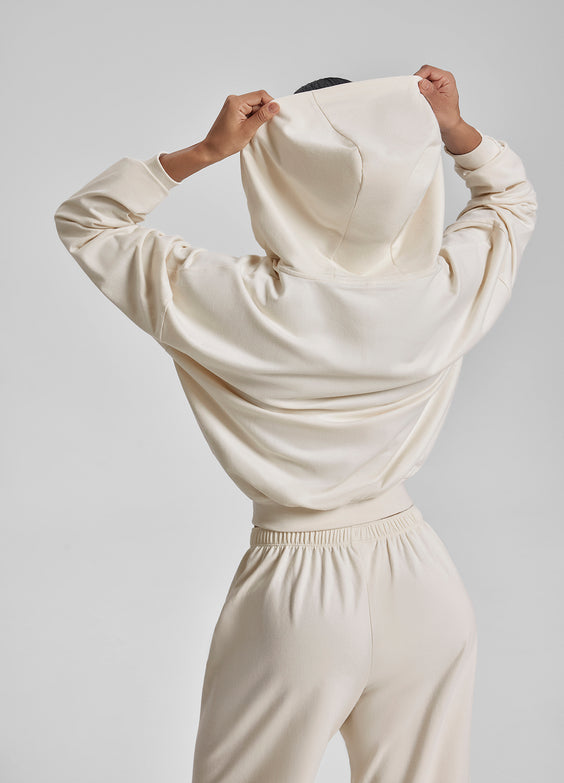 Sweat à capuche oversize avec zip intégral et poches kangourou