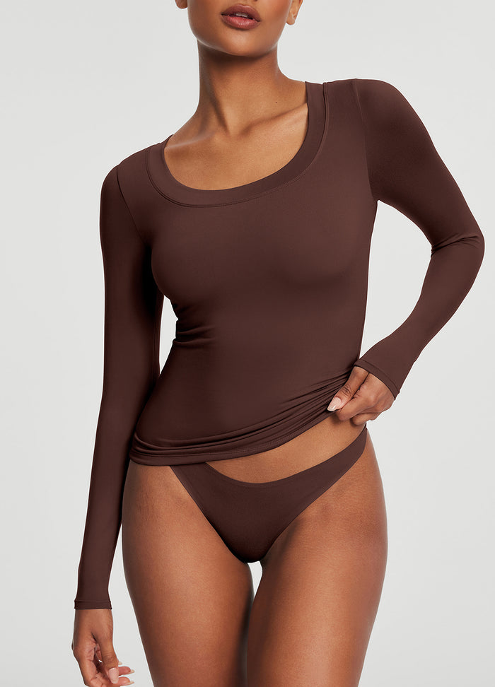 Scoop Neck Long Sleeve Top