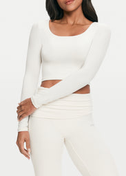 Cropped Round Neck Top