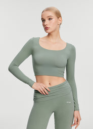 Cropped Round Neck Top