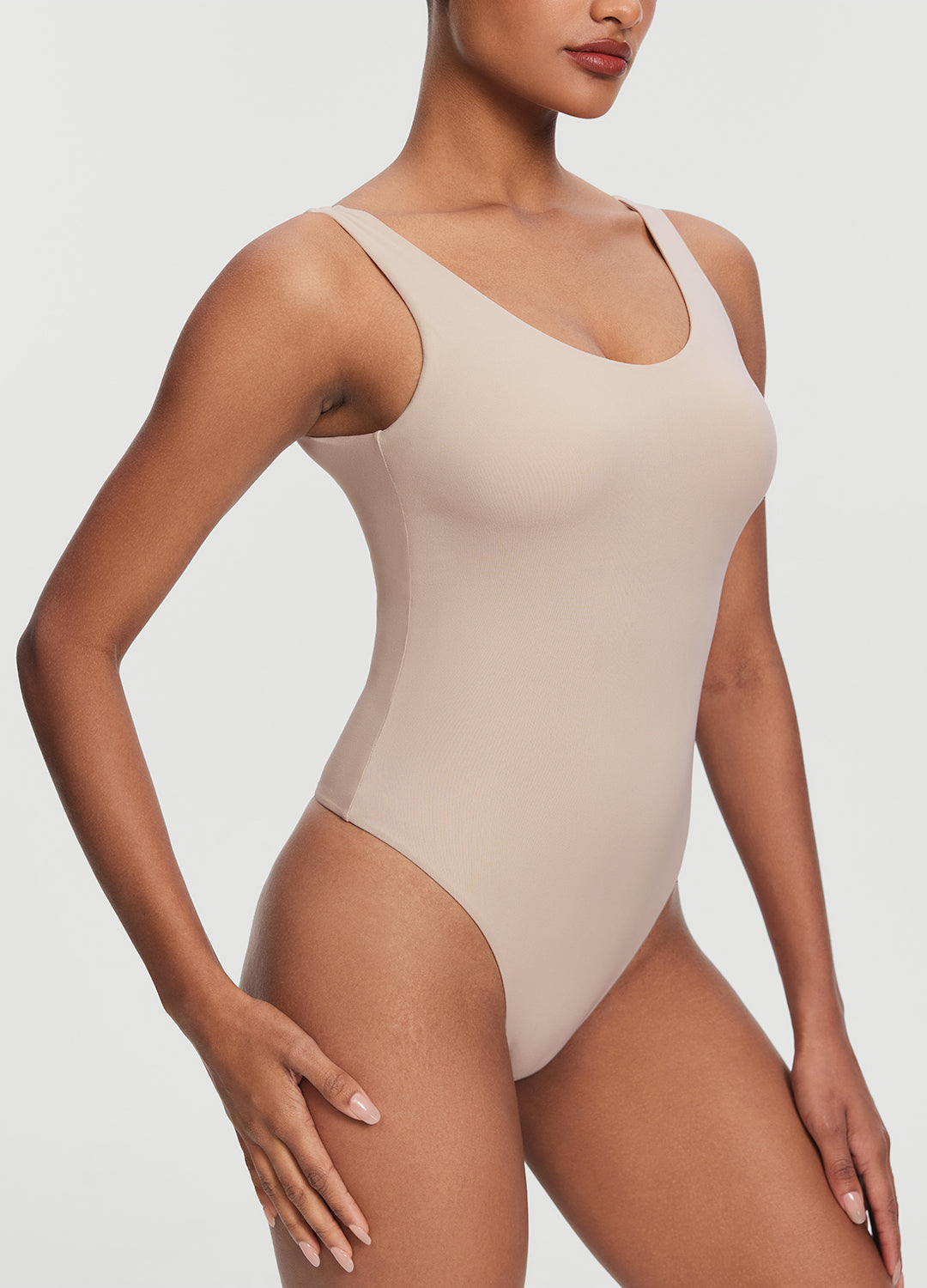 Scoop Back Bodysuit (Color: Oat Milk) | BetterMe Store