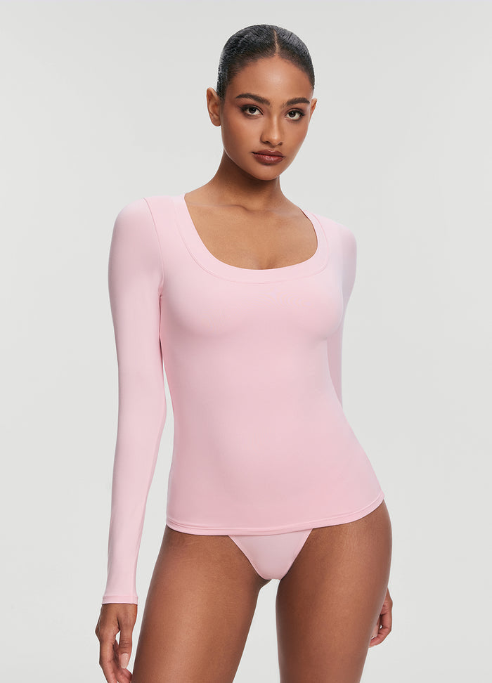 Scoop Neck Long Sleeve Top