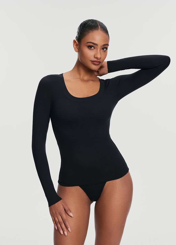 Scoop Neck Long Sleeve Top