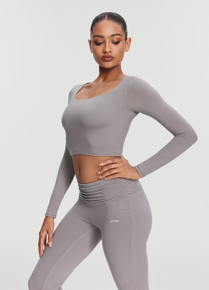 Cropped Round Neck Top