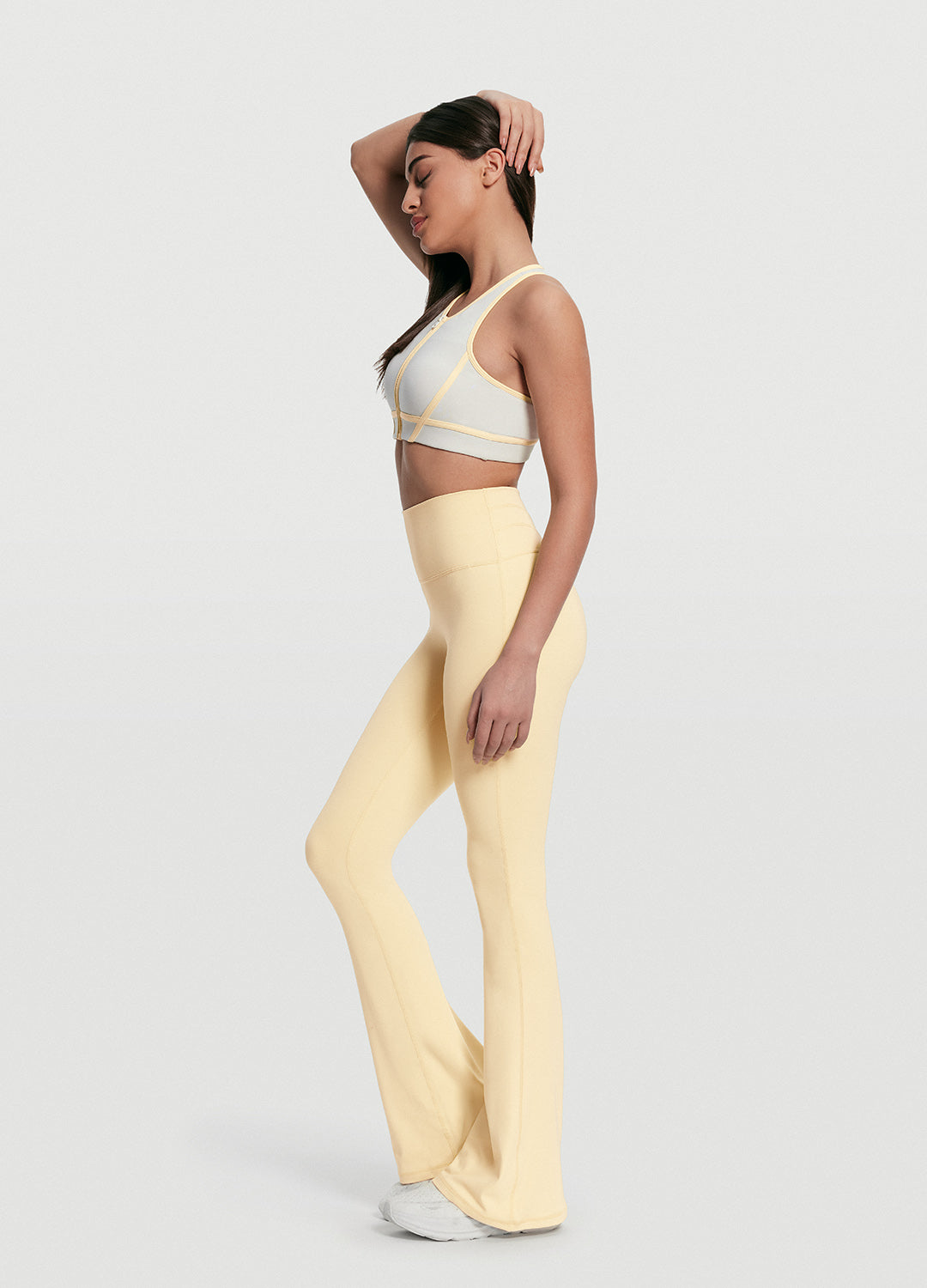 High-Waisted Foxy Flare Leggings (Color: Lemon Meringue