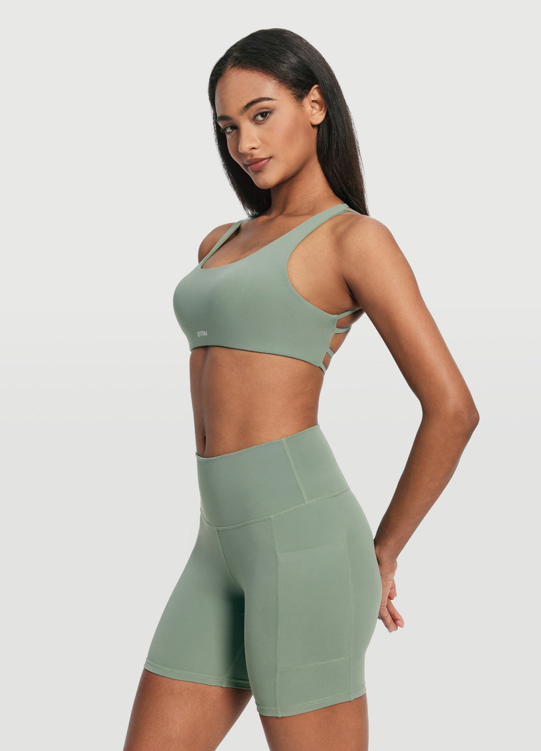 Criss Cross Back Top (Color: Sage Green) | BetterMe Store
