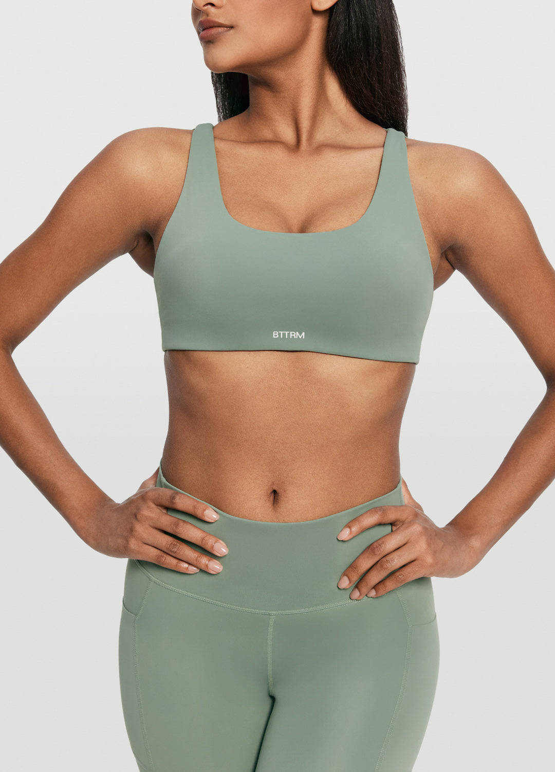 Criss Cross Back Top (Color: Sage Green) | BetterMe Store