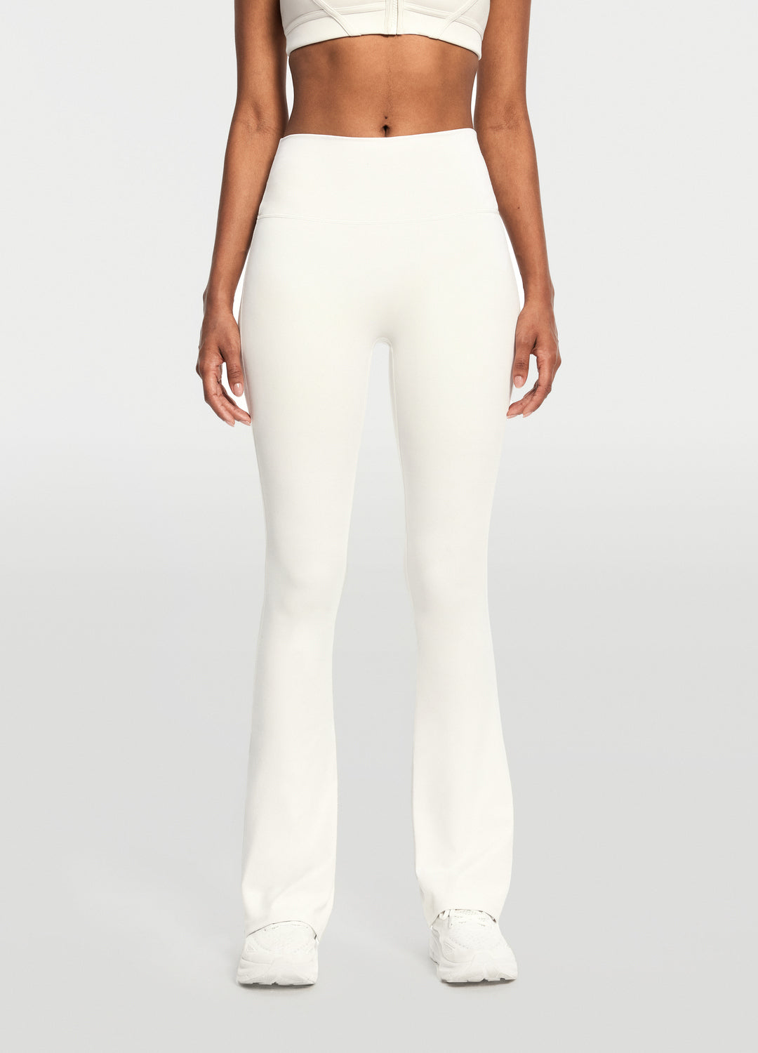 High-Waisted Foxy Flare Leggings (Color: White) | BetterMe Store