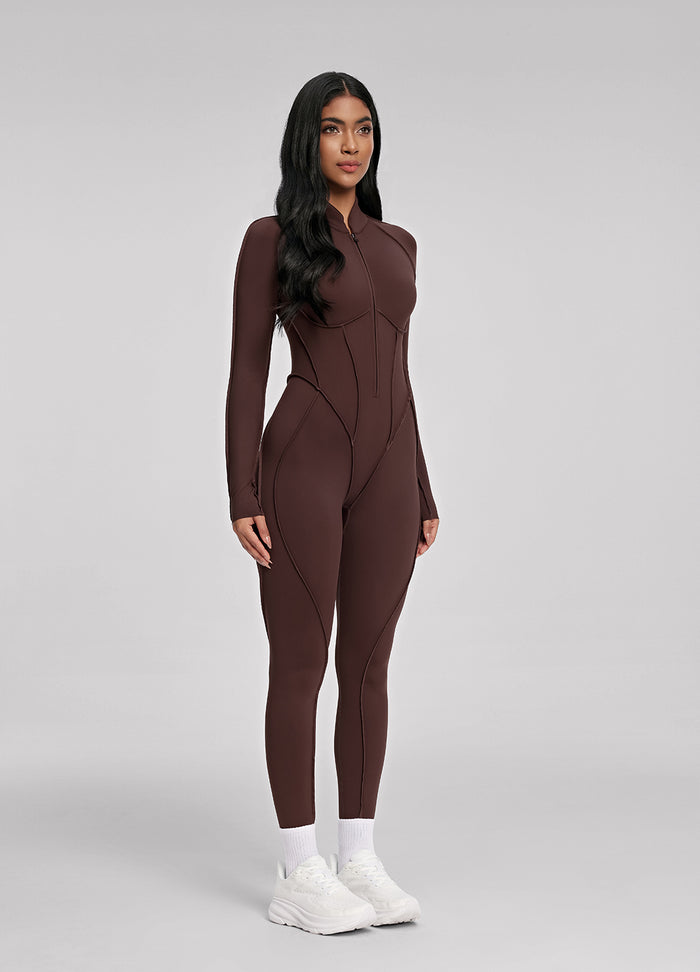 بدلة Catsuit مغلقة الظهر 