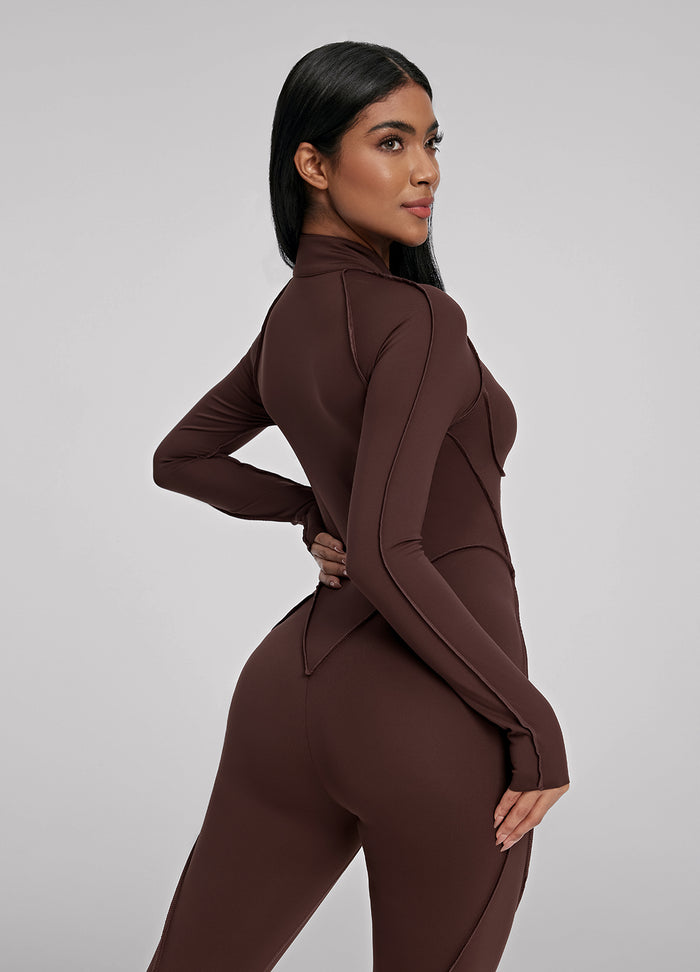 بدلة Catsuit مغلقة الظهر 